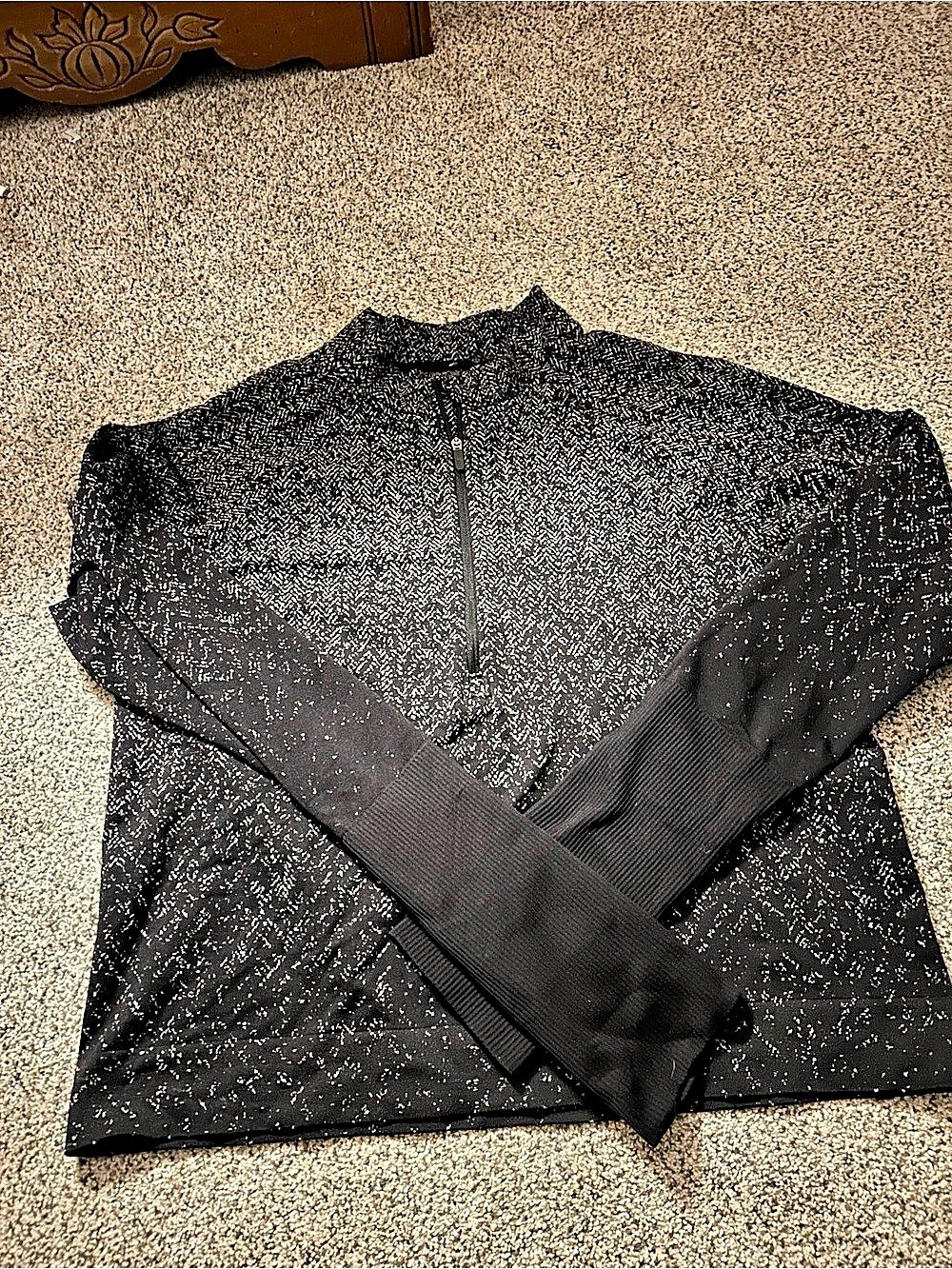Lululemon Rest Less Cropped 1/2 Zip Black Athletic Top
